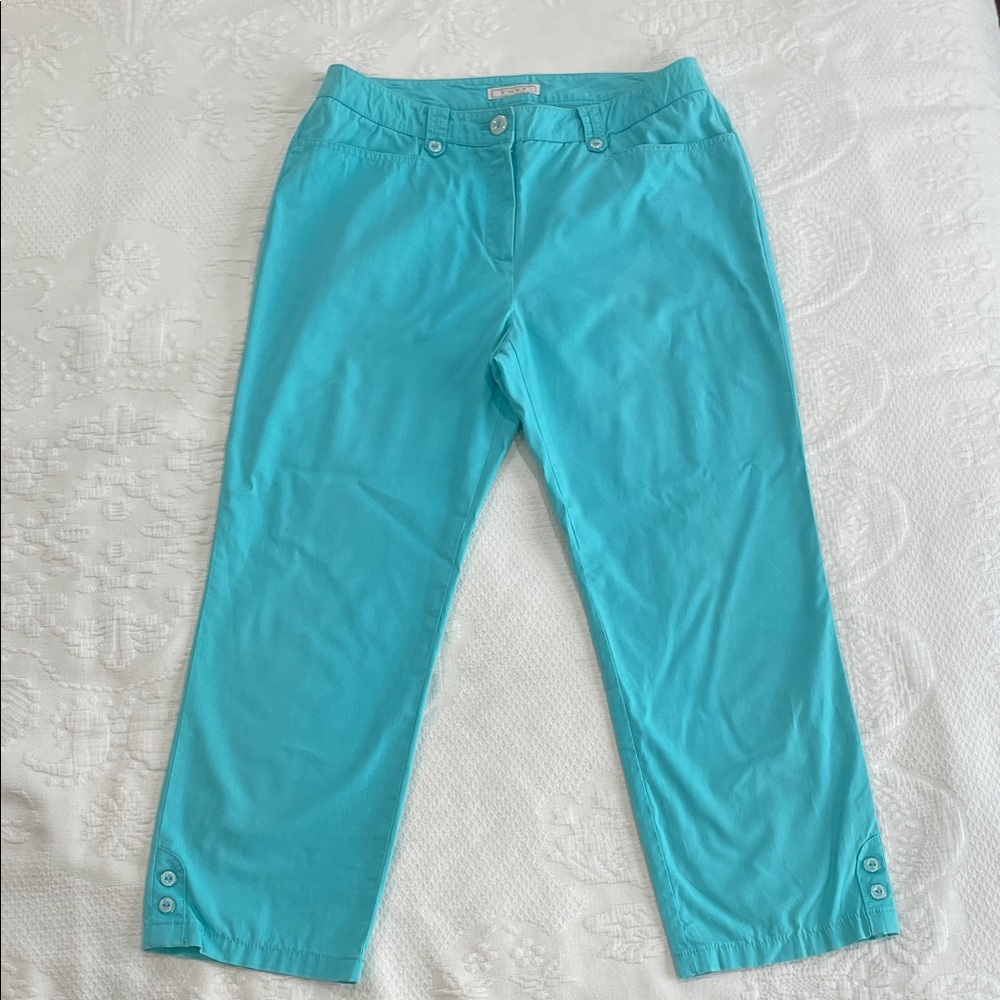 Women's Cropped Capri/Ankle Pants in Turquoise
